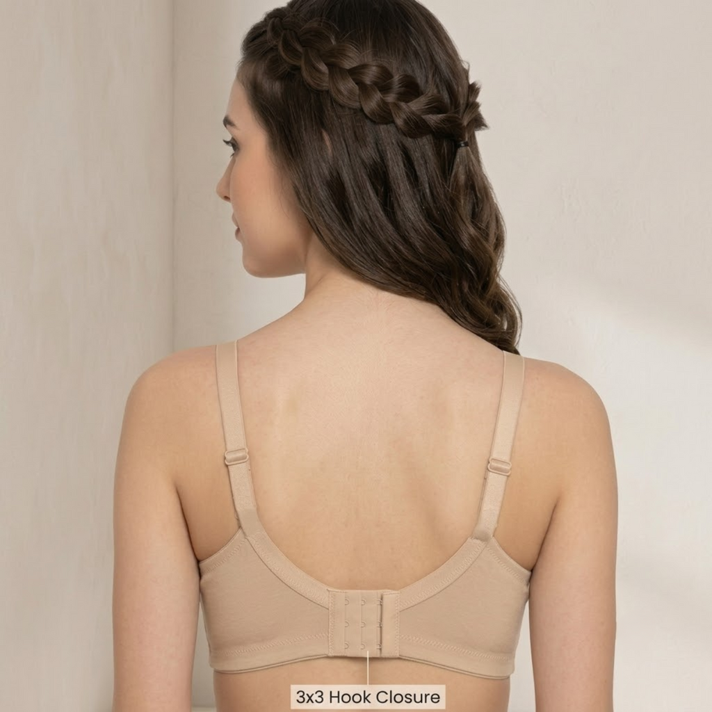 Elen Vosky Premium Women Bra Combo (Pack of 2) | Seamless Non-Padded Bra with Center Bow Design | 3-Hook Closure | Soft Fine Cotton Fabric | All-Day Comfort