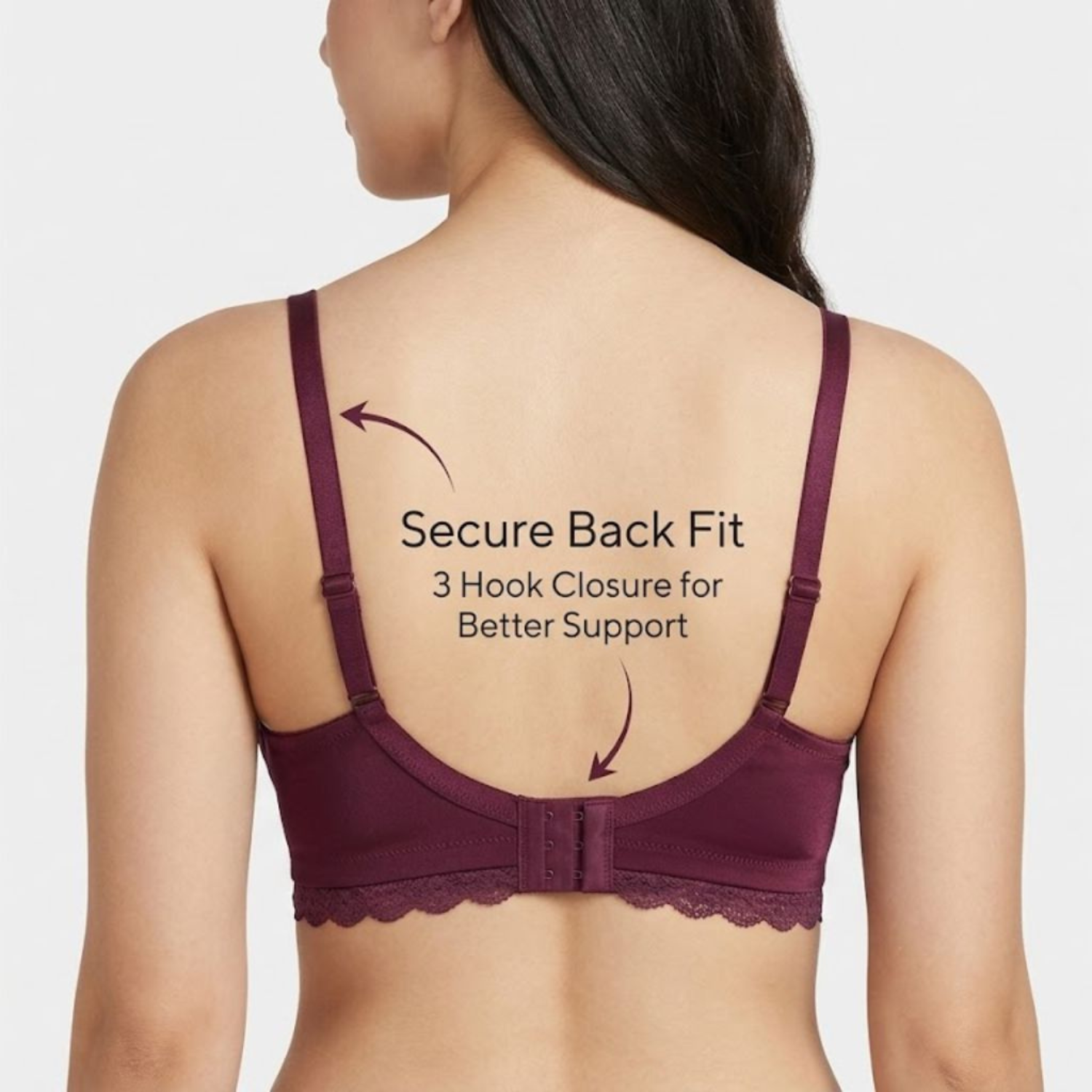 Elen Vosky Lace Design Bra for Women | Seamless Padded Bra with Lace Bottom Band | Wireless T-Shirt Bra | Comfortable Everyday Wear | Breathable Cotton Lycra Fabric
