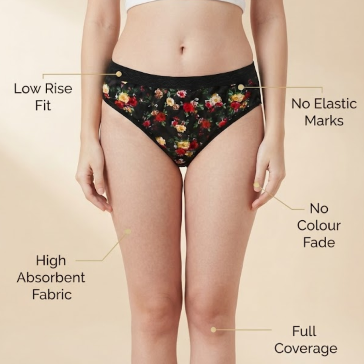 Women's Cotton Blend Low Rise Seamed panty set for women | Underwear for Women combo