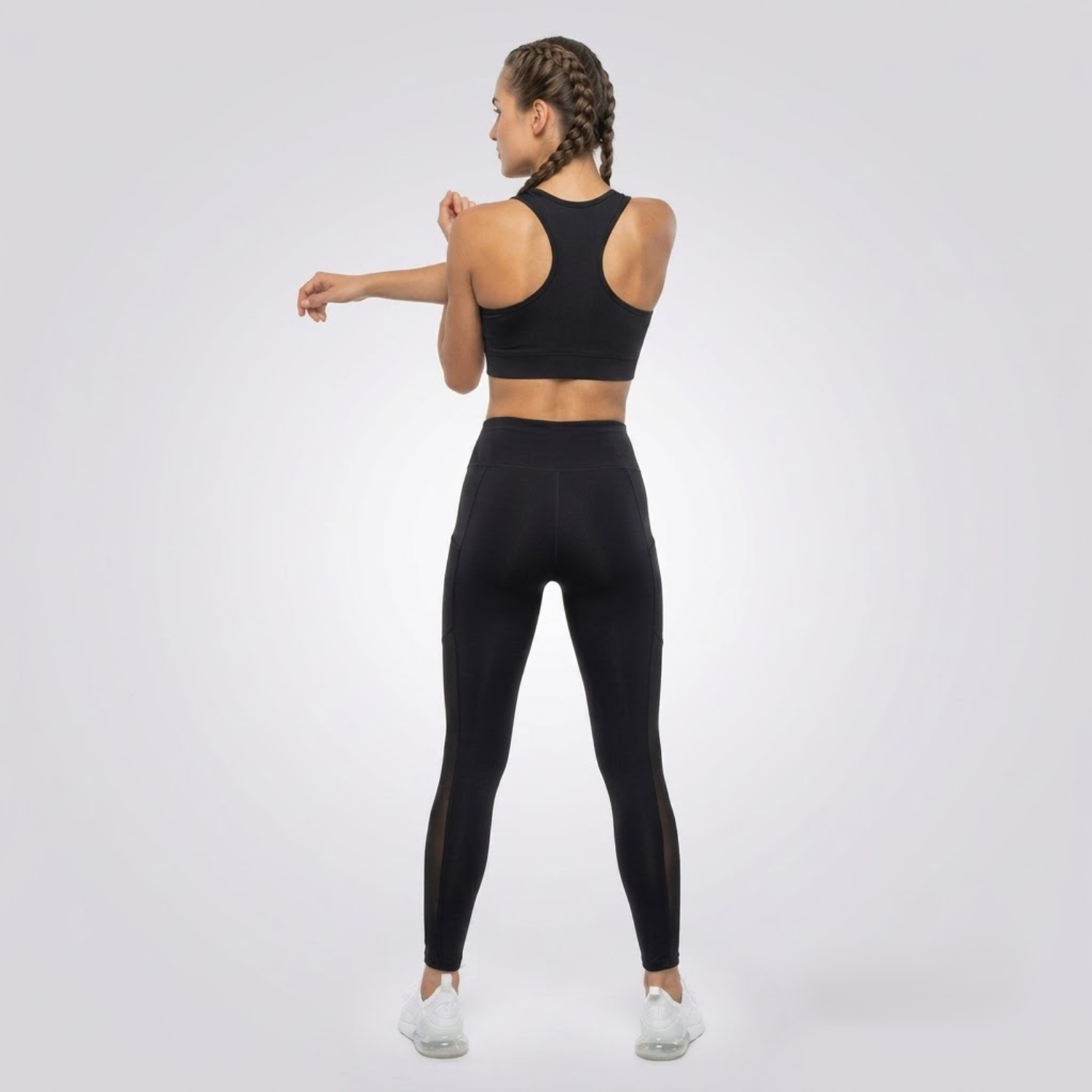Elen Vosky Women Gym Wear Set | Sports Bra & High Waist Leggings with Side Pockets | Stretch Activewear Co-Ord for Workout, Yoga, Training & Running