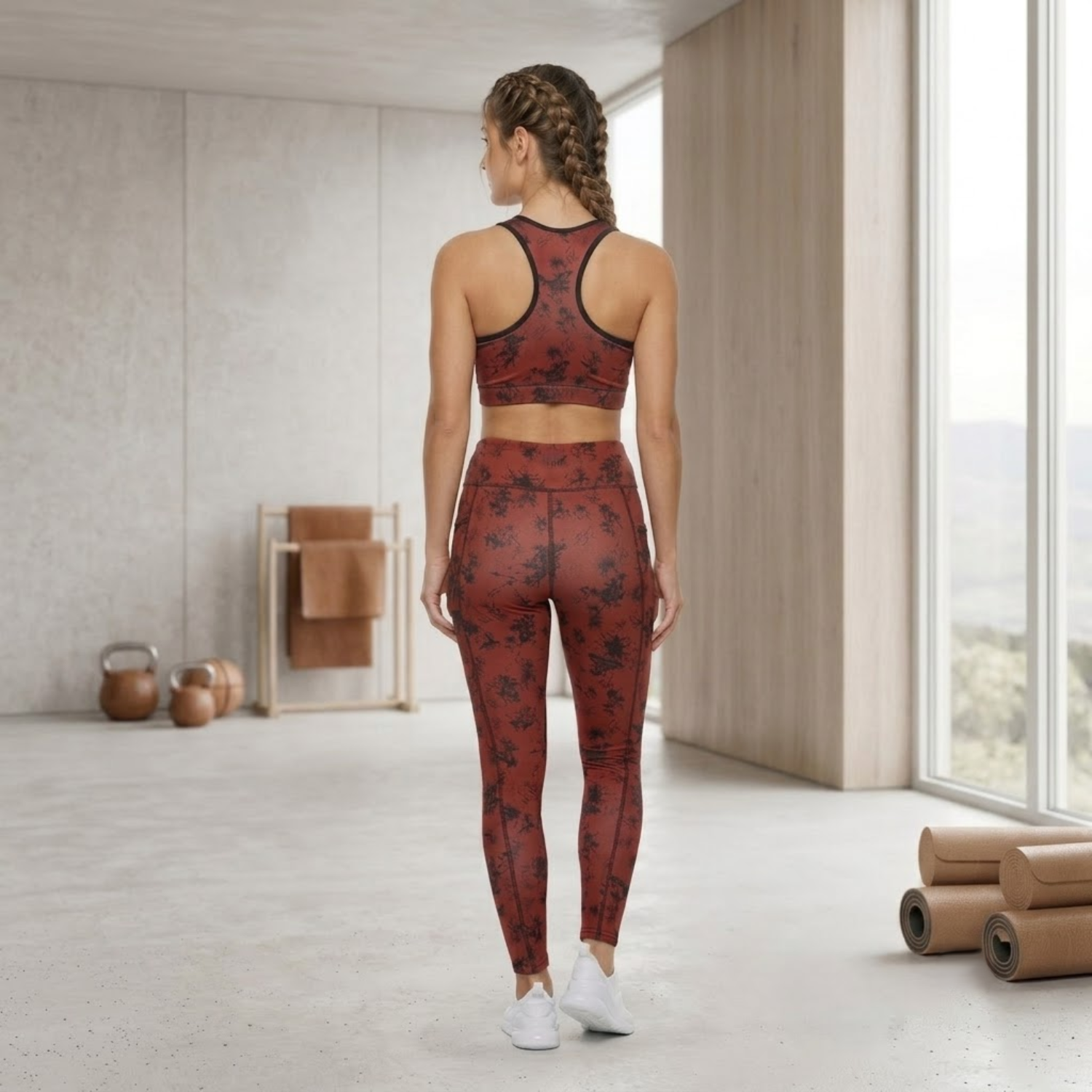 Elen Vosky Sports Bra and Leggings Set for Women | Moisture-Wicking Activewear | Active Wear Yoga Pants Zumba,Dance and Sports Bra Set