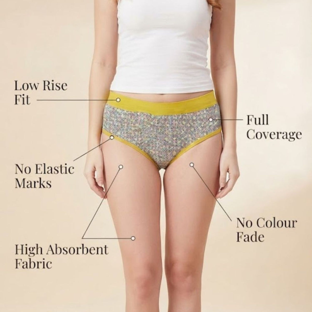 Women's Cotton Blend Low Rise Seamed panty set for women | Underwear for Women combo