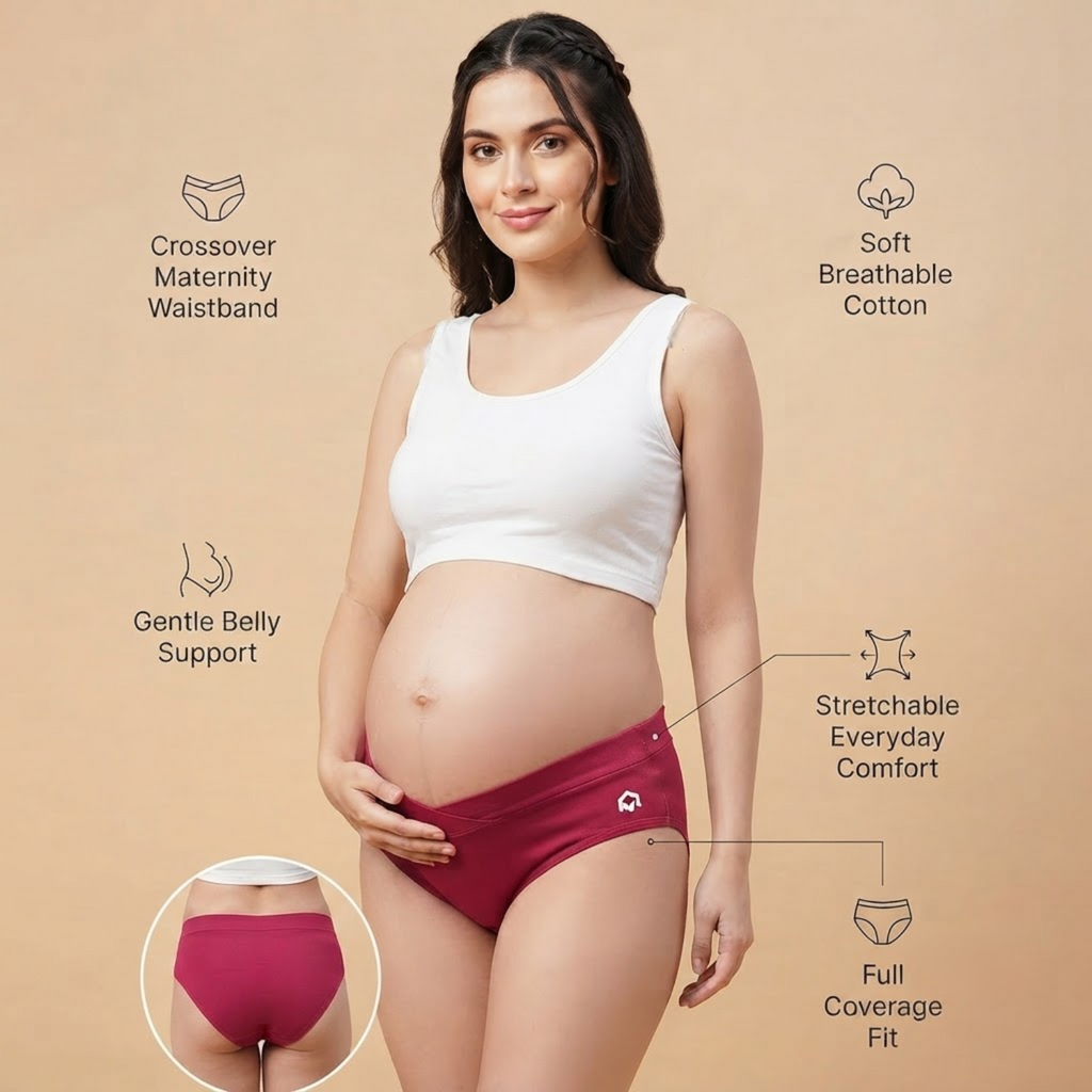 Elen Vosky Maternity Panties for Women | Soft Modal Pregnancy Panty | Full Coverage | Stretch Fit | Pregnancy Comfort