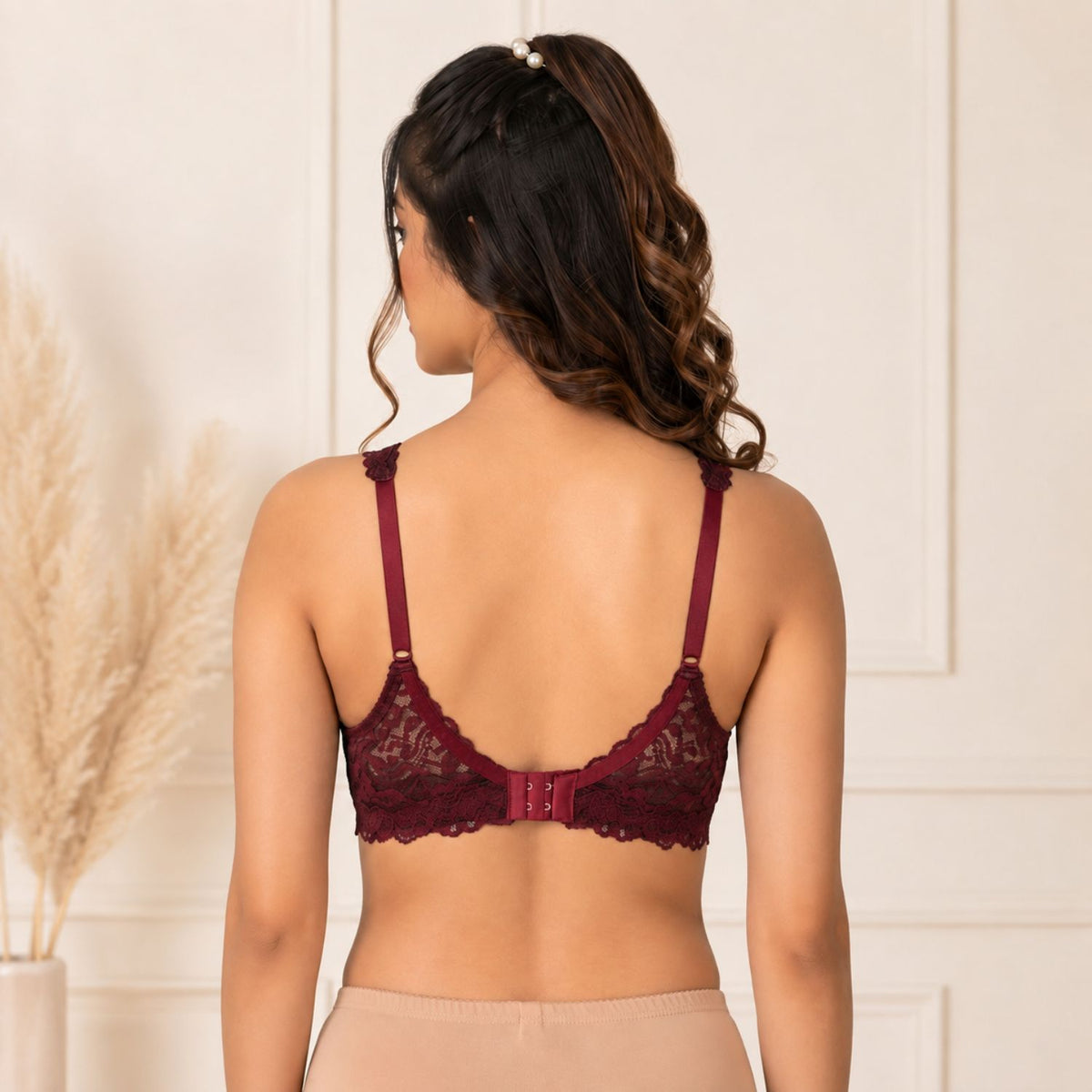 Non-Padded Bra for women | Full Lace & Floral Design | Wire-Free Comfortable Everyday Bra | Adjustable Straps | Lightweight Breathable Lingerie(Pack of 2)