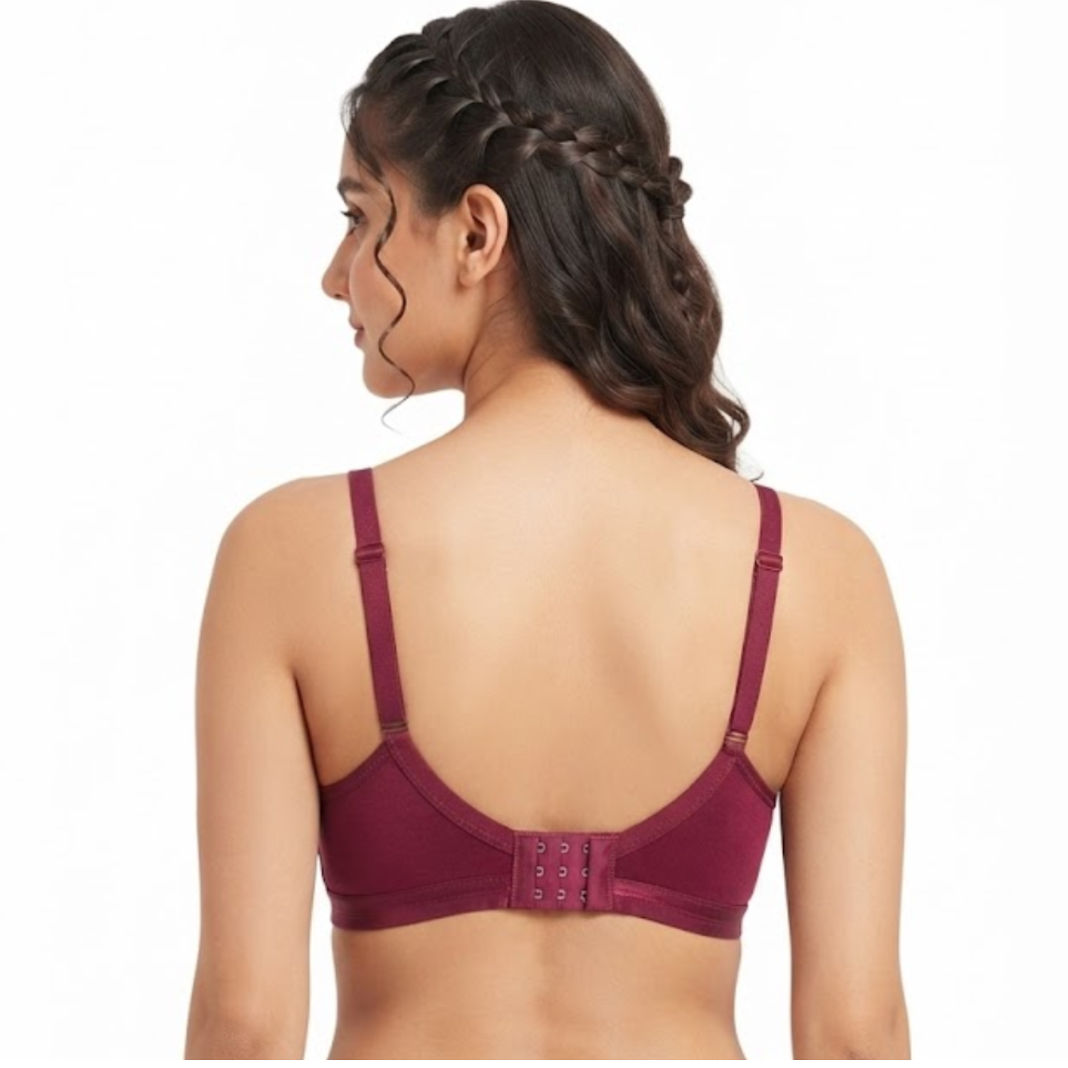 Elen Vosky Non-Padded Bra for Women (Pack of 3) | Seamless Wireless | 3-Hook Back Closure | Adjustable Shoulder Straps | Breathable Cotton Fabric | Everyday Wear