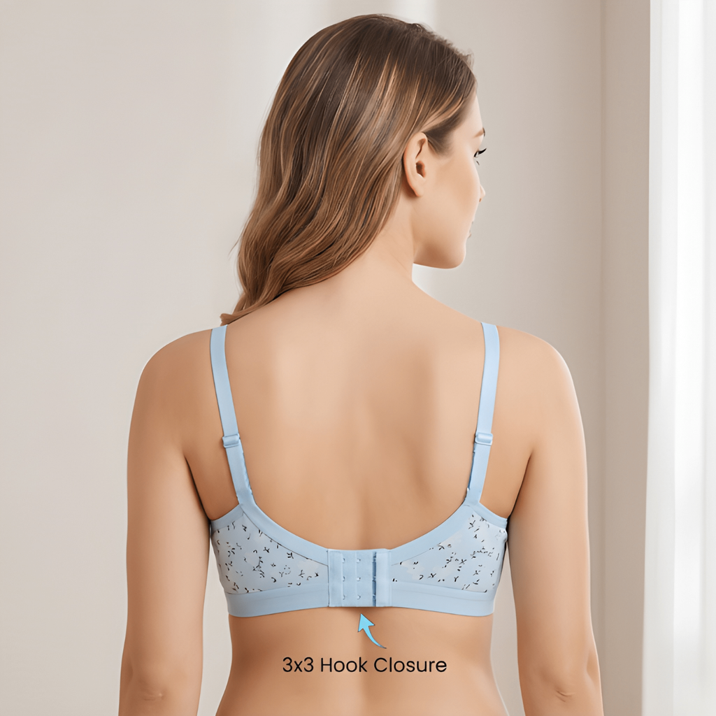 Elen Vosky Women Bra combo Pack of 2 | Seamless Non-Padded Bra with Lace Bottom Band | Breathable Cotton Lycra Fabric | All-Day Comfort