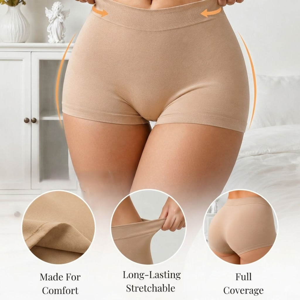 Premium Mid Waist Seamless Shorts for Girls and Women Spandex Boy Shorts Panties (Pack of 1)(2011-SK)