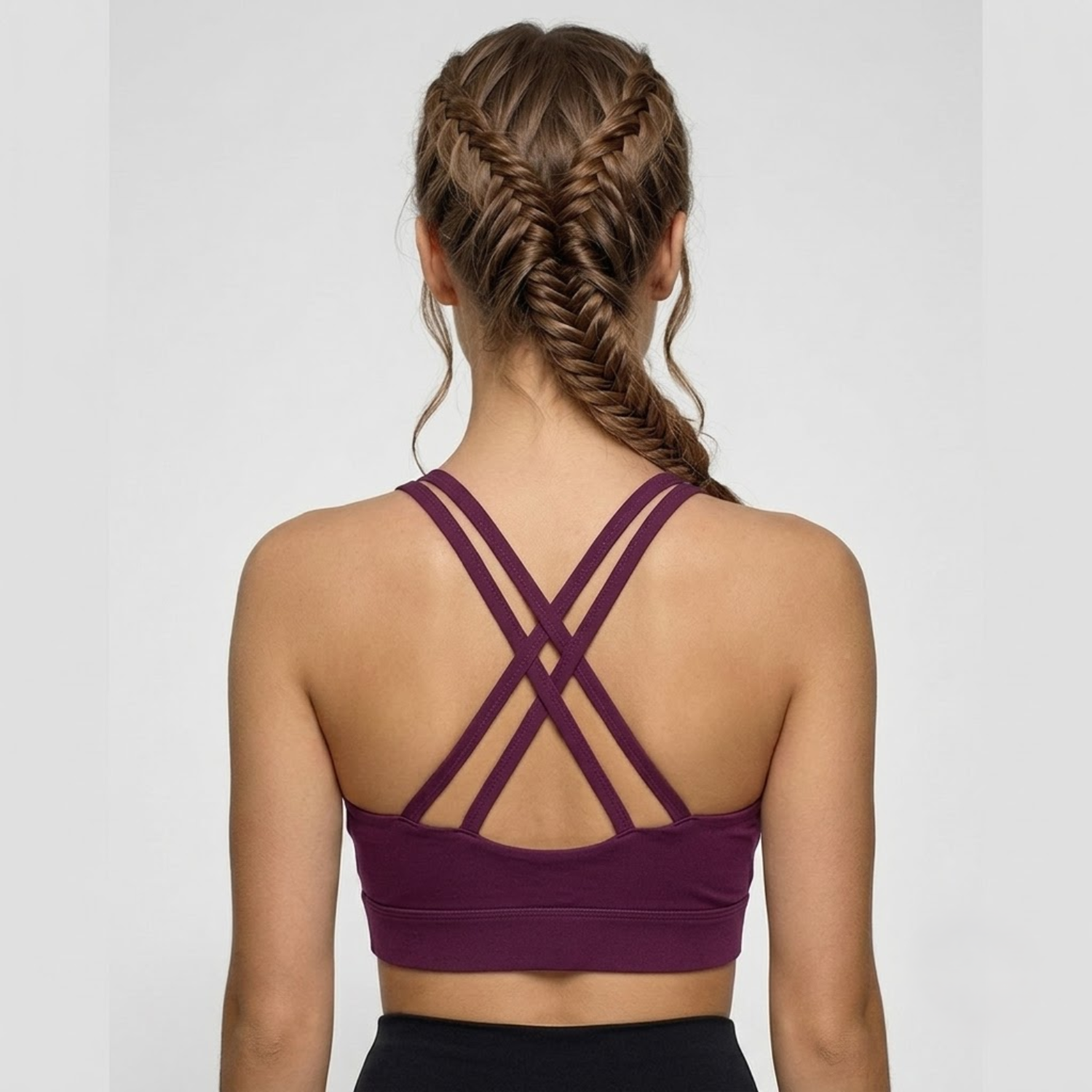 Elen Vosky Criss Cross Back Sports Bra for women | Wirefree Medium Support Workout Bra | Activewear for  Yoga, Gym, Training
