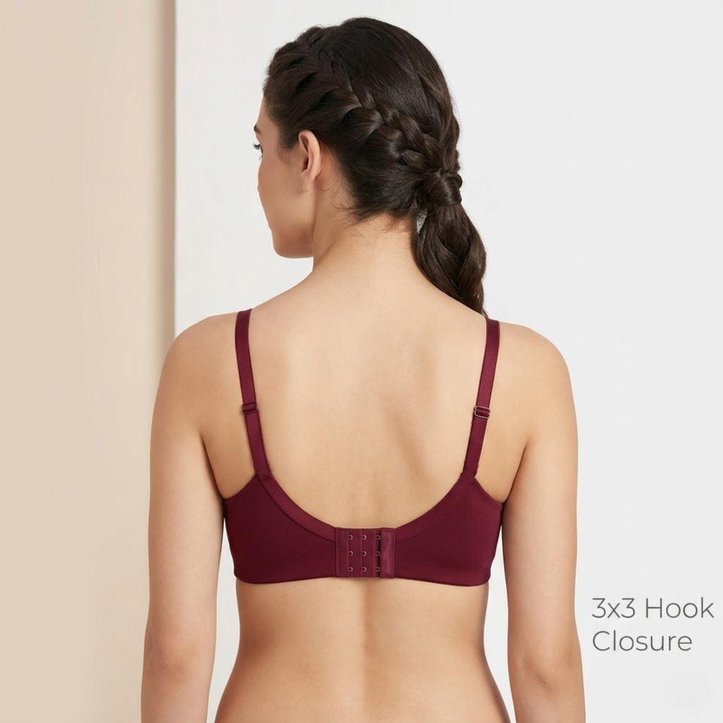 Elen Vosky Non Padded Bra for Women (Pack of 2) | Wirefree Seamless Bra with Adjustable Straps | Soft Support Breathable Cotton Lycra Bra for Everyday Wear