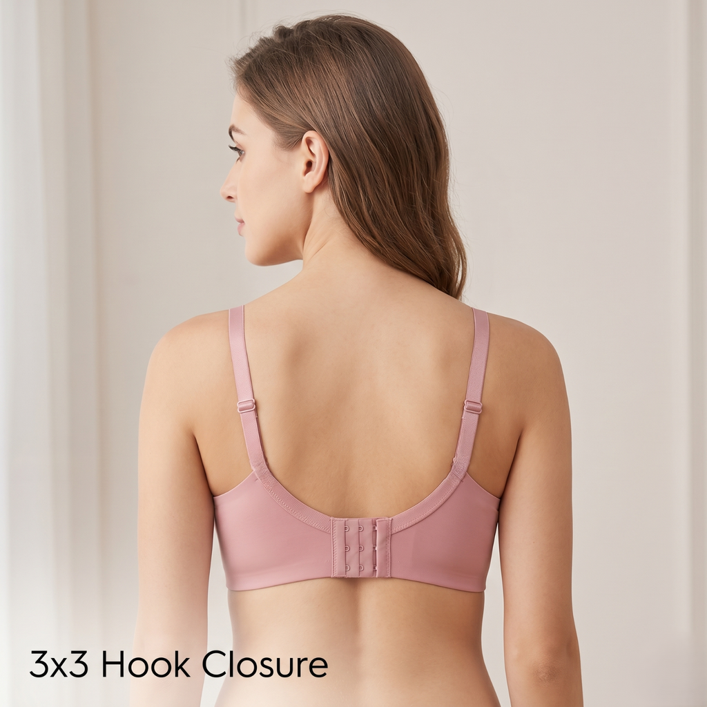 Elen Vosky Non-Padded Bra for Women (Pack of 2) | Seamless Wireless | 3-Hook Back Closure | Adjustable Shoulder Straps | Breathable Cotton Lycra Fabric | Everyday Wear