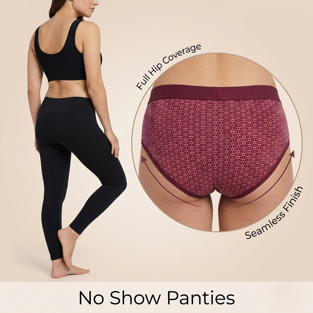 Elen Vosky Cotton Lycra Panties for Women Pack of 3 | Mid Rise Full Coverage Hipster Panties | Soft Stretch Waistband | Anti Odor Comfortable Everyday Wear