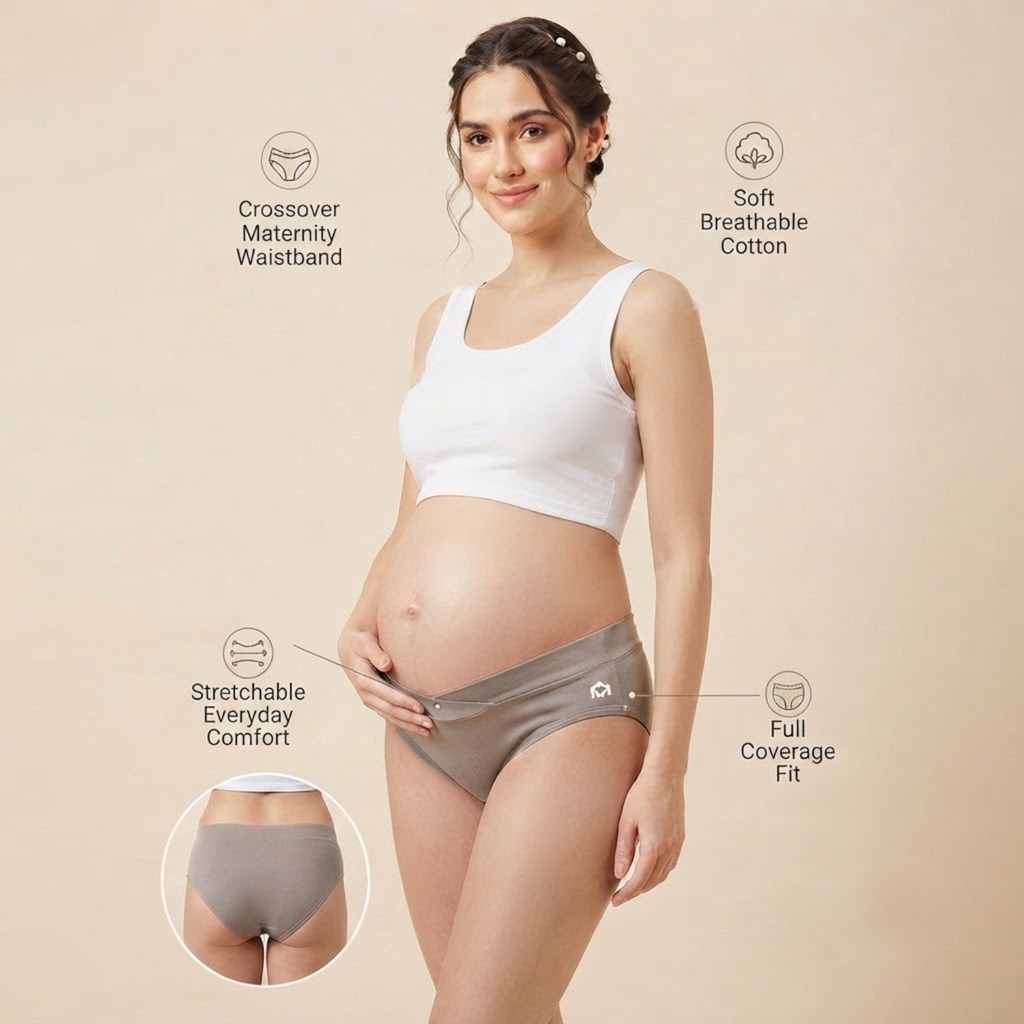 Elen Vosky Maternity Panties for Women | Soft Modal Pregnancy Panty | Full Coverage | Stretch Fit | Pregnancy Comfort