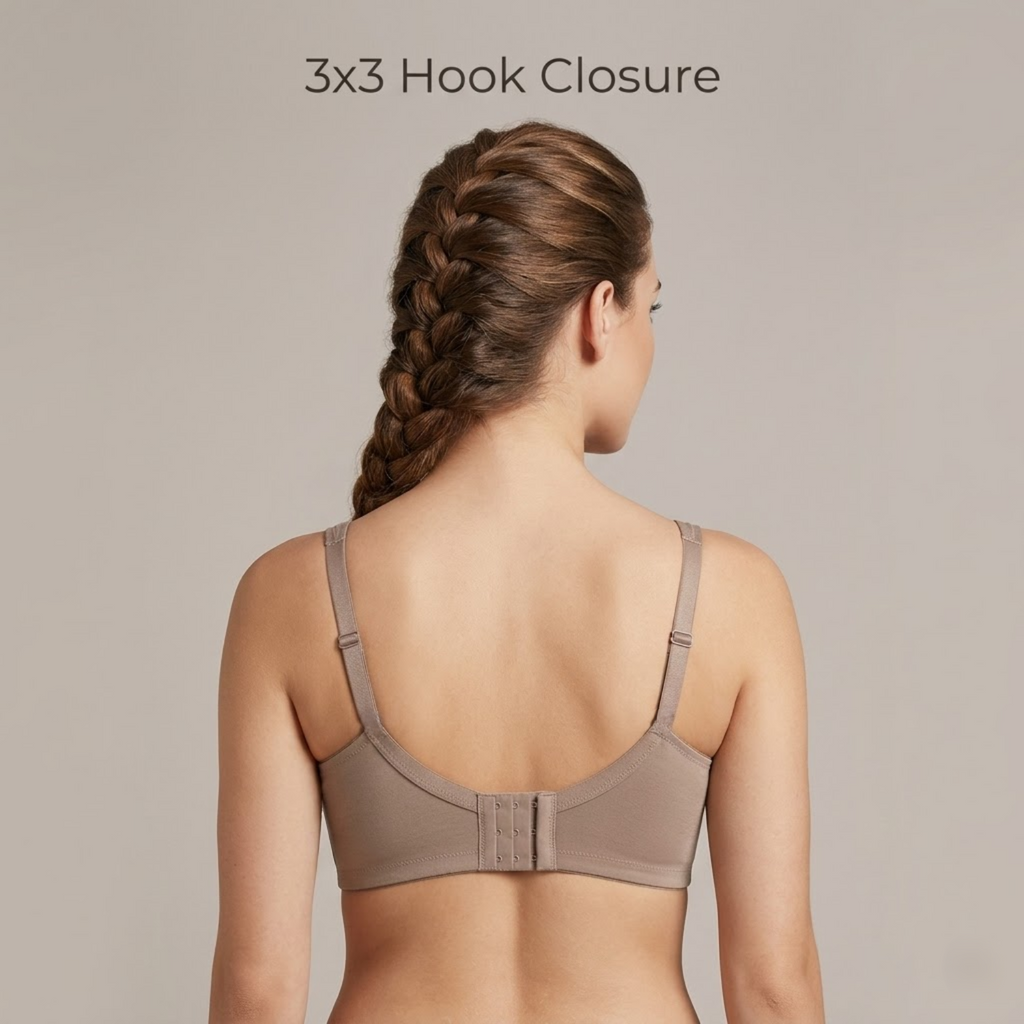 Elen Vosky Premium Women Bra combo Pack of 3 | Seamless Non-Padded Bra with Lace Bottom Band | Breathable Cotton Lycra Fabric | All-Day Comfort