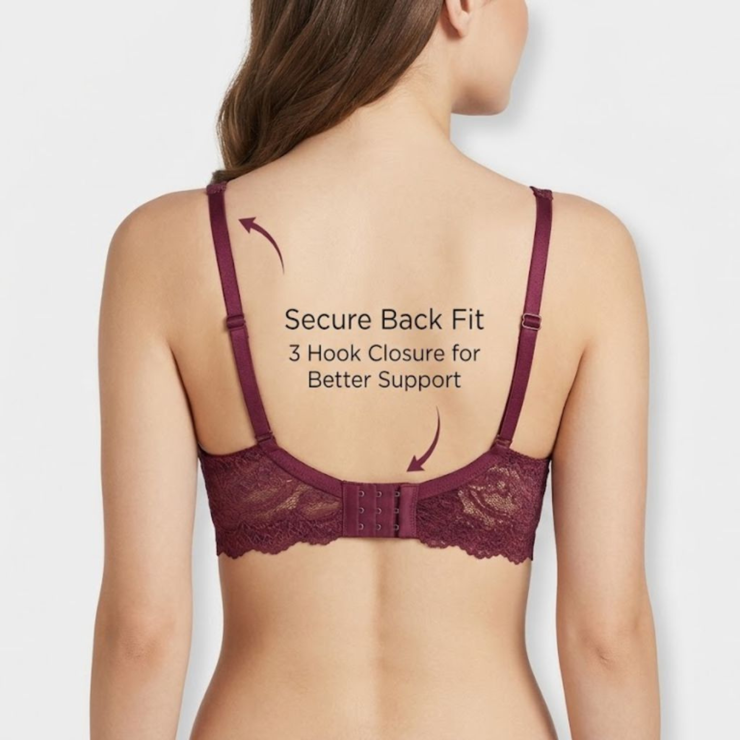 Elen Vosky Lace Design Bra for Women | Seamless Padded Bra with Lace Bottom Band | Adjustable strap bra | Comfortable Everyday Wear | Breathable Cotton Lycra Fabric