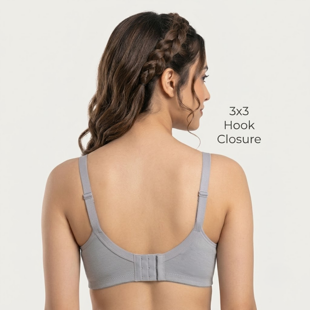 Elen Vosky Premium Women Bra Combo (Pack of 2) | Seamless Non-Padded Bra with Center Bow Design | 3-Hook Closure | Soft Fine Cotton Fabric | All-Day Comfort