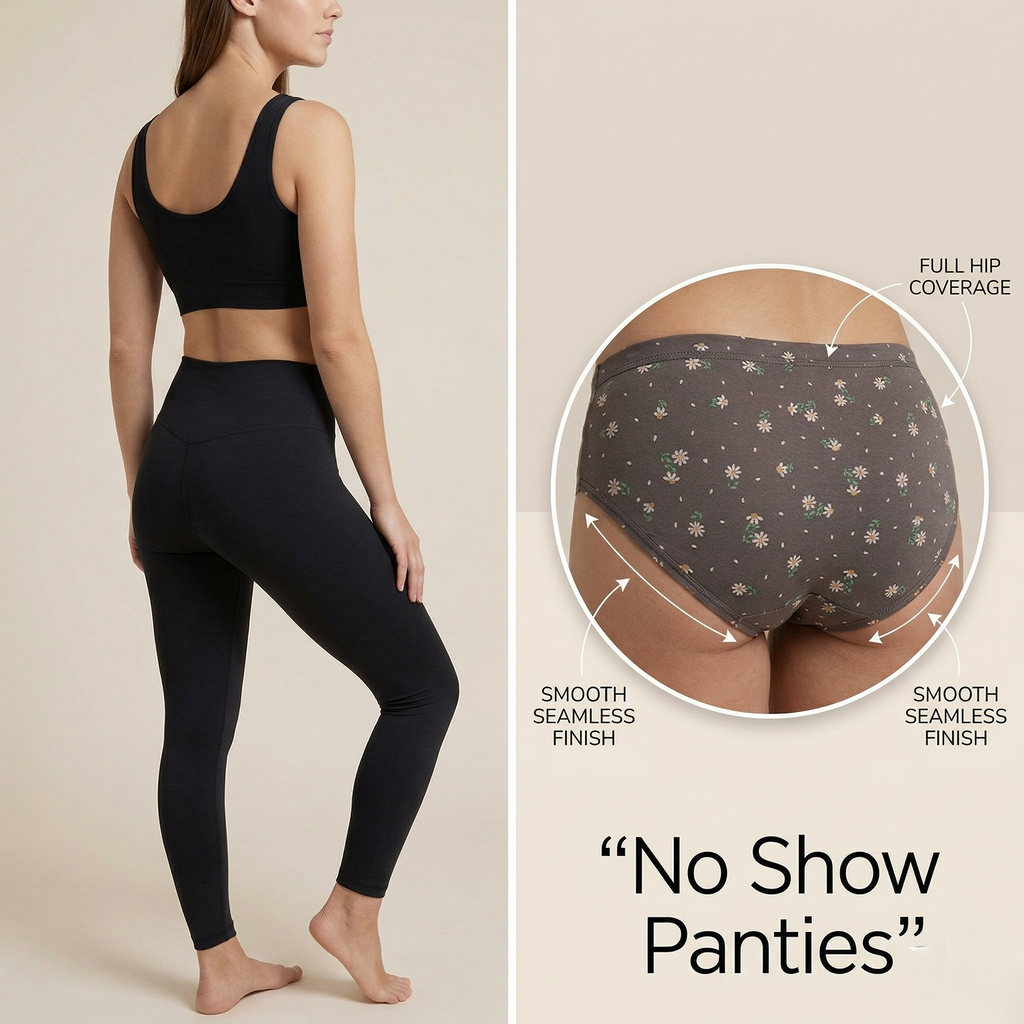 Elen Vosky Women’s Hipster Panties Pack of 3 | Breathable Cotton Lycra Fabric | Full Coverage Innerwear | Mid Rise Comfort Fit | women innerwear