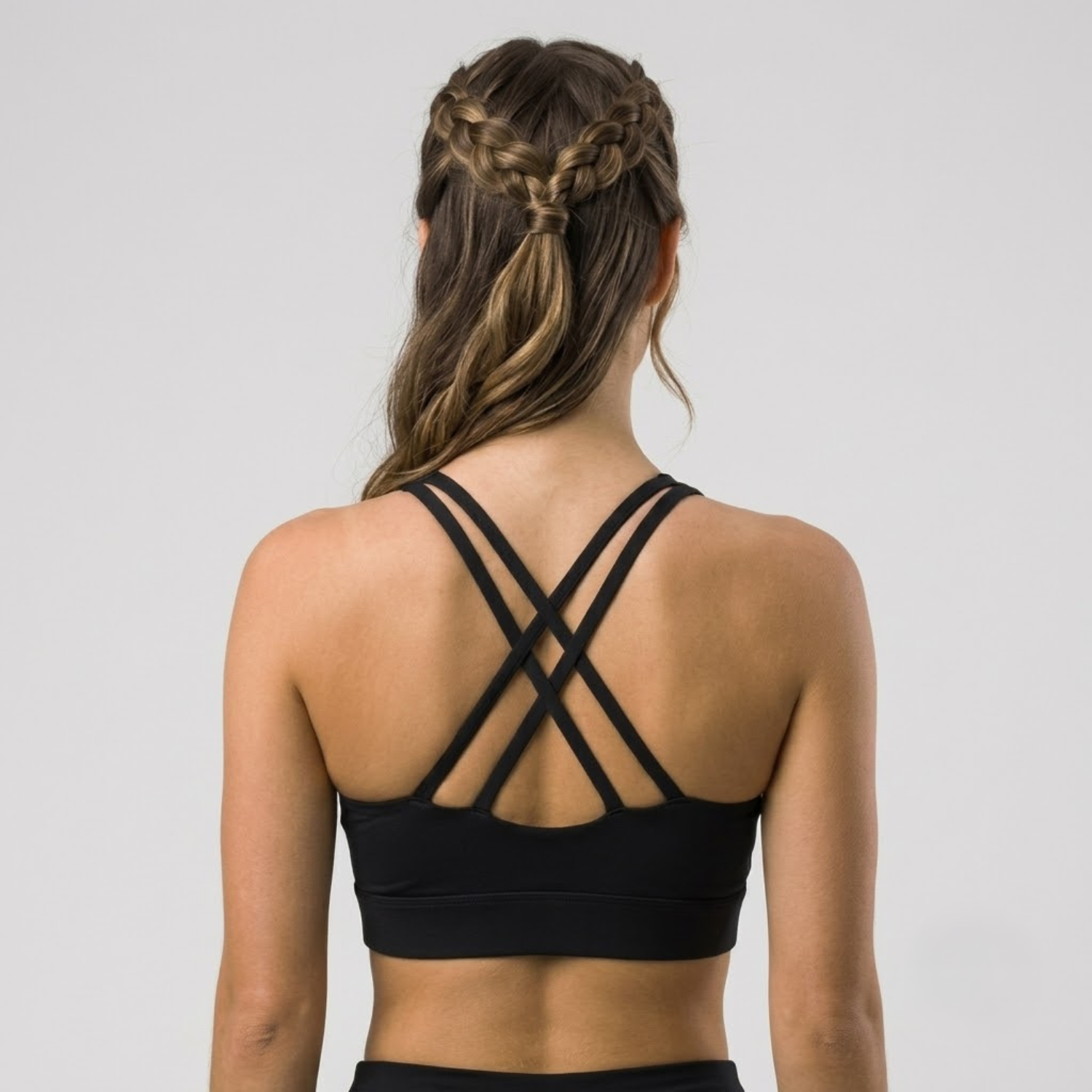 Elen Vosky Criss Cross Back Sports Bra for women | Wirefree Medium Support Workout Bra | Activewear for  Yoga, Gym, Training