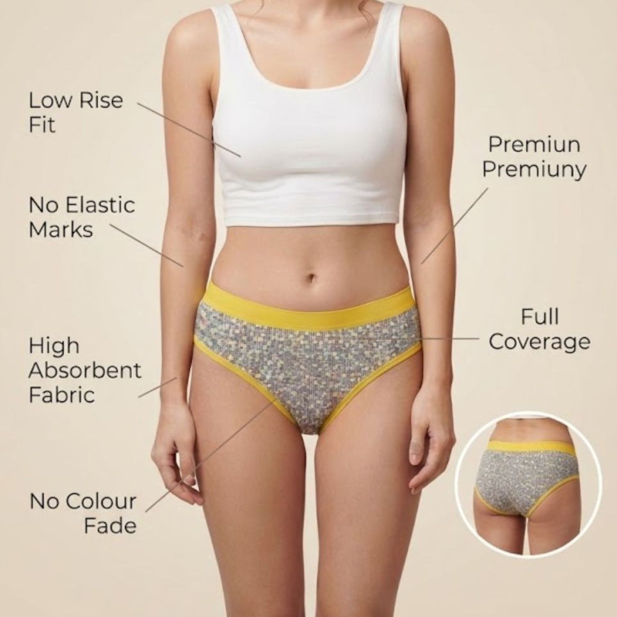 Women's Cotton Blend Low Rise Seamed panty set for women | Underwear for Women combo
