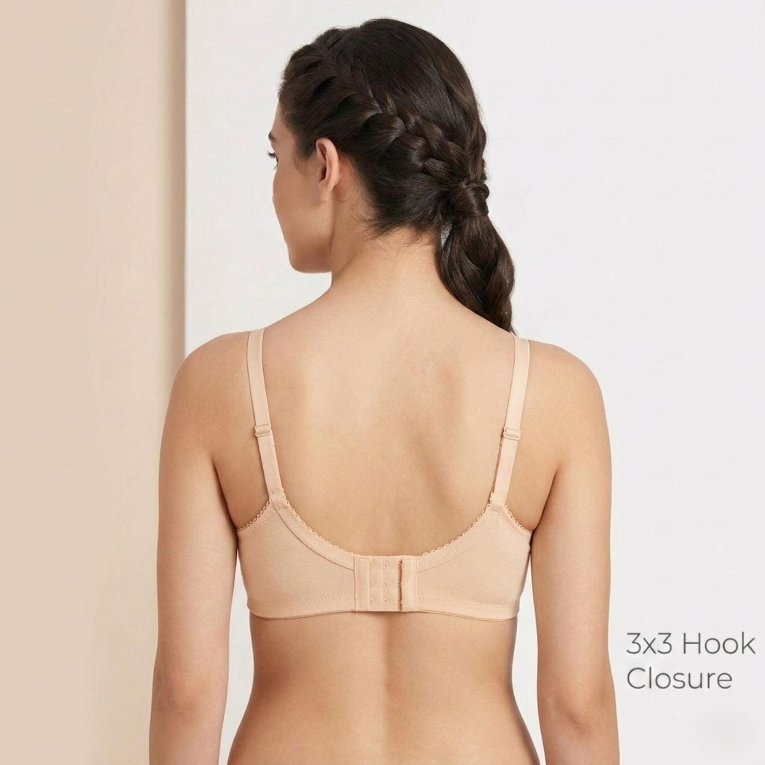 Elen Vosky Non Padded Bra for Women | Wirefree Seamless Bra with Adjustable Straps | Soft Support Breathable Cotton Lycra Bra for Everyday Wear
