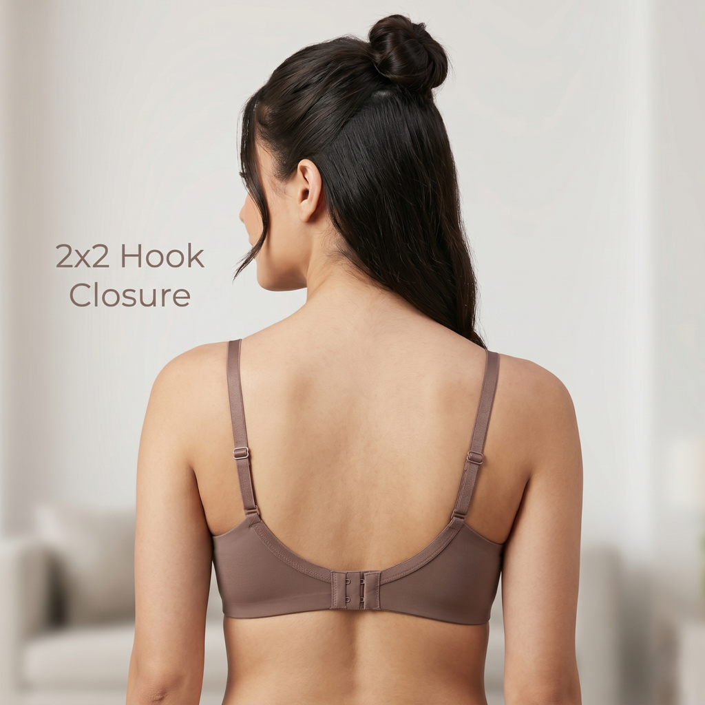 Elen Vosky Bra for Women | Seamless, Padded Bra | Comfortable Everyday Wear | Push-Up Seamless Adjustable Shoulder Bra| Lightly Lined Wireless Support | Breathable Cotton Lycra Fabric Pack of 2