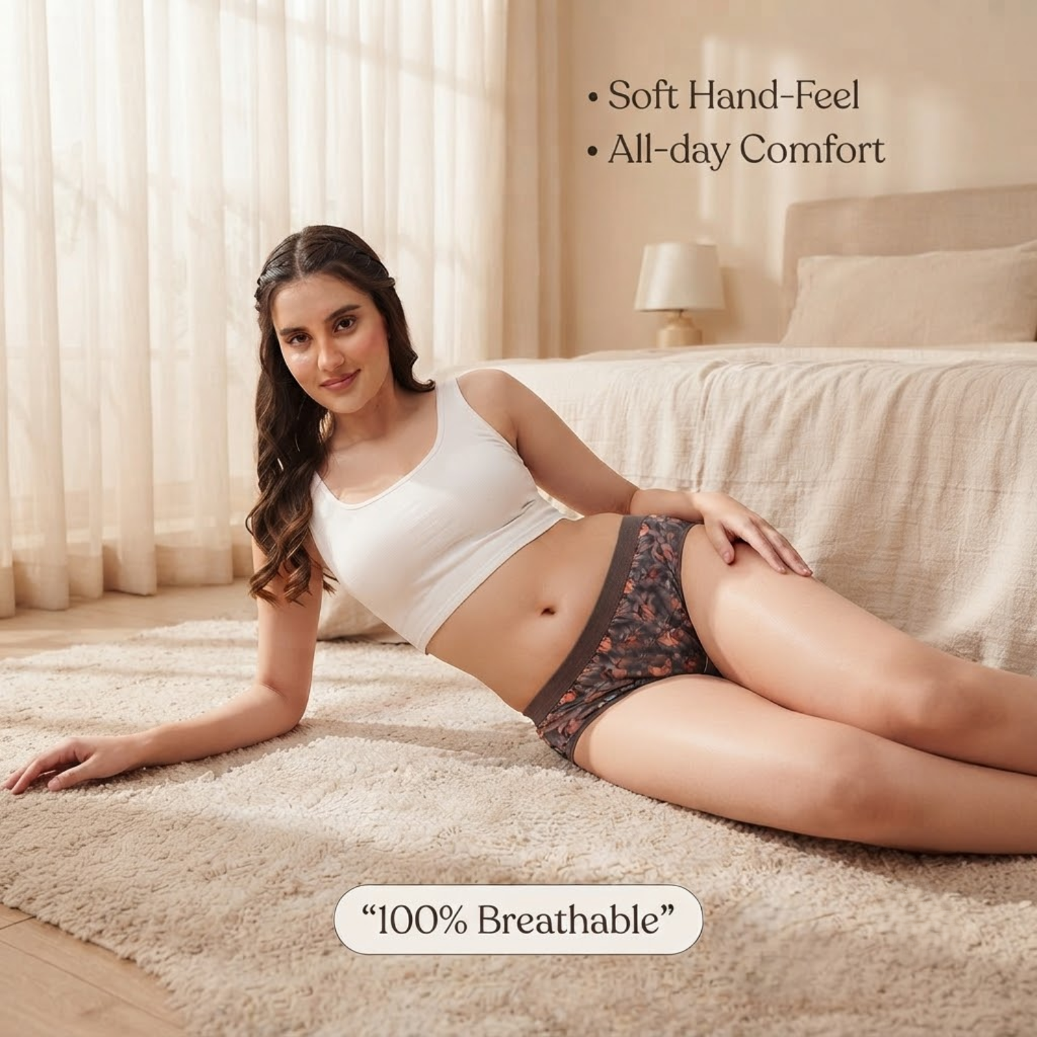 Elen Vosky Soft Cotton  Panties for Women (Pack of 3) | Mid Rise Full Coverage Hipster Panties | Soft Stretch Waistband | Anti Odor Comfortable Everyday Wear (Large)