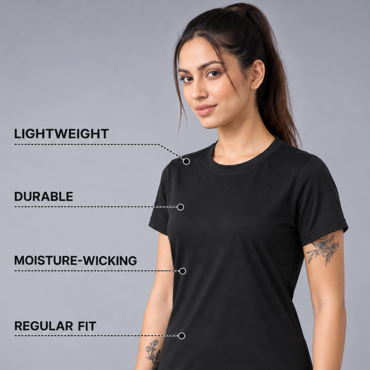 Gym tshirt for women workout | Activewear T-Shirt for Yoga, Workout, Gym I Round Neck Half Sleeve T-Shirt for Women's
