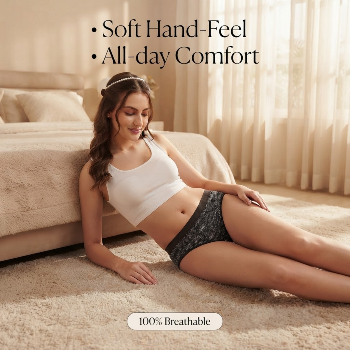 Elen Vosky Soft Cotton  Panties for Women (Pack of 2) | Mid Rise Full Coverage Hipster Panties | Soft Stretch Waistband | Anti Odor Comfortable Everyday Wear
