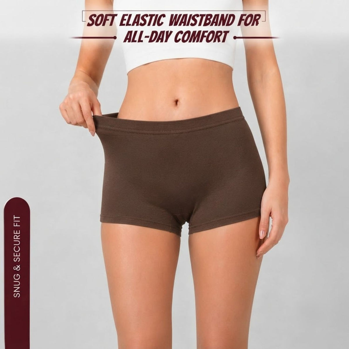 Premium Mid Waist Seamless Shorts for Girls and Women Spandex Boy Shorts Panties (Pack of 3)(2011-BK-SK-BR)