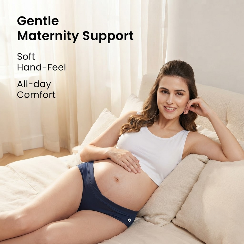 Elen Vosky Maternity Panties for Women (Pack of 2) | Soft Modal Pregnancy Panty | Full Coverage | Stretch Fit | Pregnancy Comfort