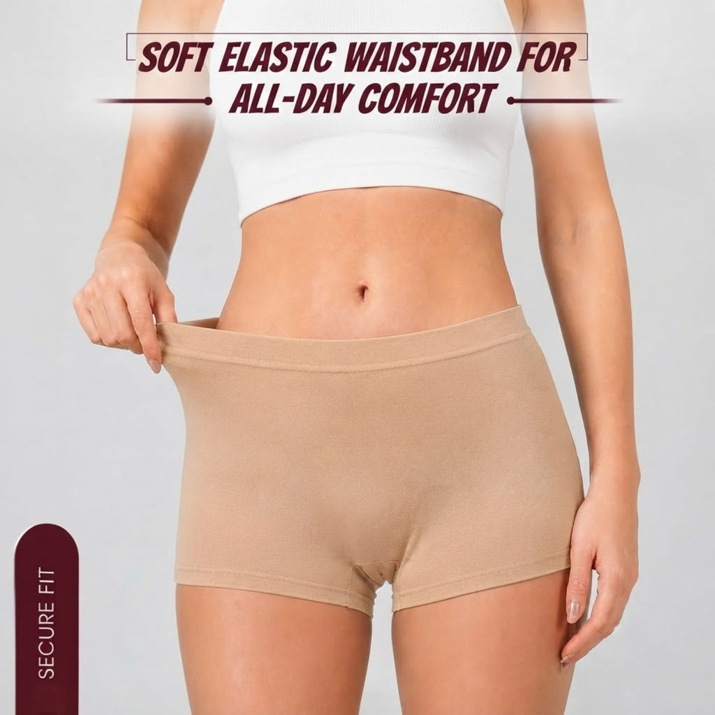 Premium Mid Waist Seamless Shorts for Girls and Women Spandex Boy Shorts Panties (Pack of 1)(2011-SK)