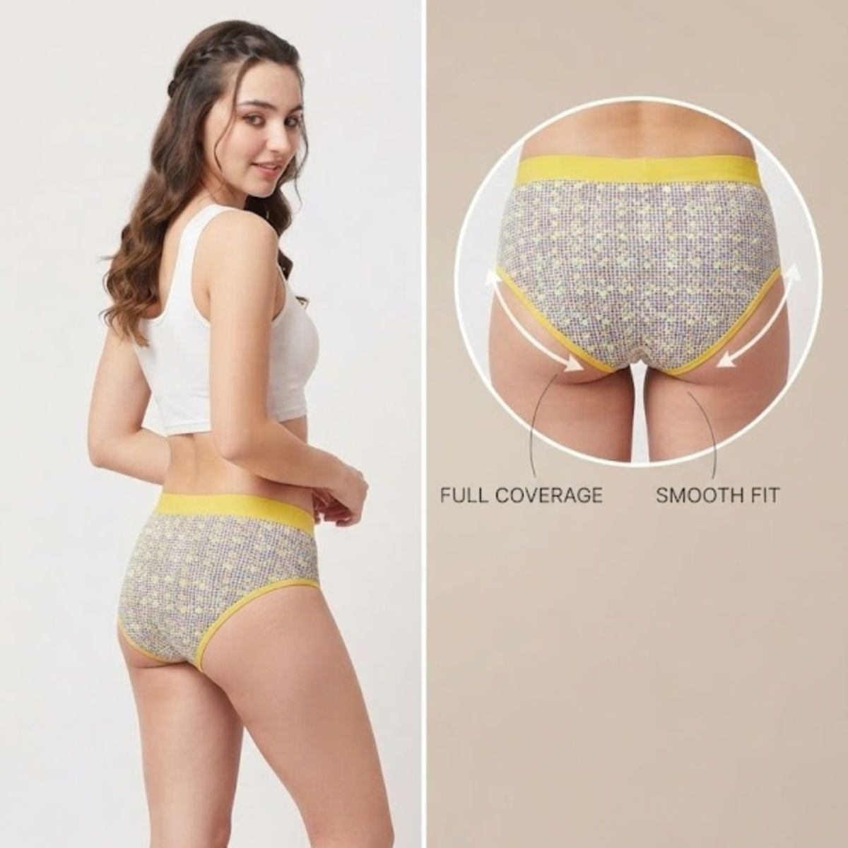 Women's Cotton Blend Low Rise Seamed panty set for women | Underwear for Women combo