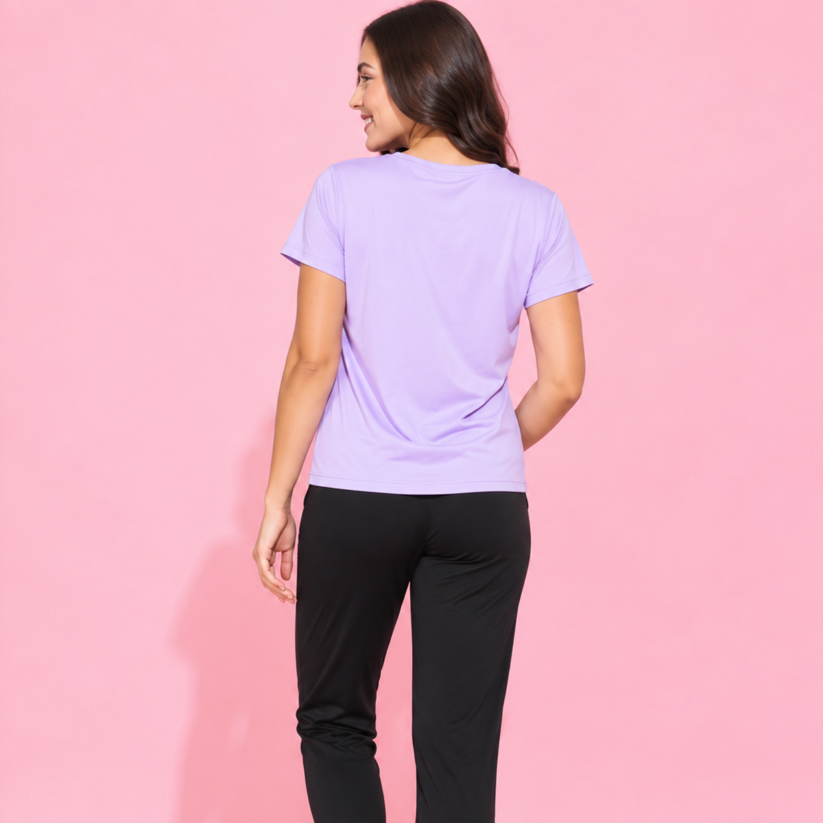 Women Gym Wear Set | Round Neck Half Sleeve T-Shirt & Leggings Combo | Comfortable Yoga, Workout, Running Set for Women