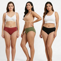Elen Vosky Women Hipster Panties Pack of 3 | Breathable Cotton Lycra Fabric | Full Coverage Mid Rise Comfort Fit | Stretch Waistband | Anti Odor Everyday Wear